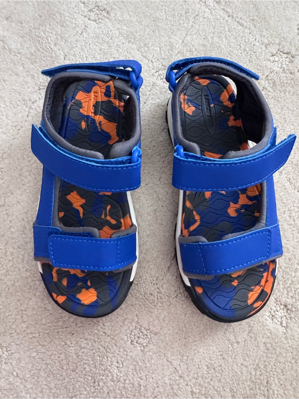 Lands’ End Kids Blue & Orange Velcro Sandals